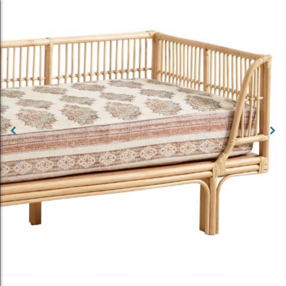 Natural Block Printed  Twin Mattress Cover - Cost Plus World Market